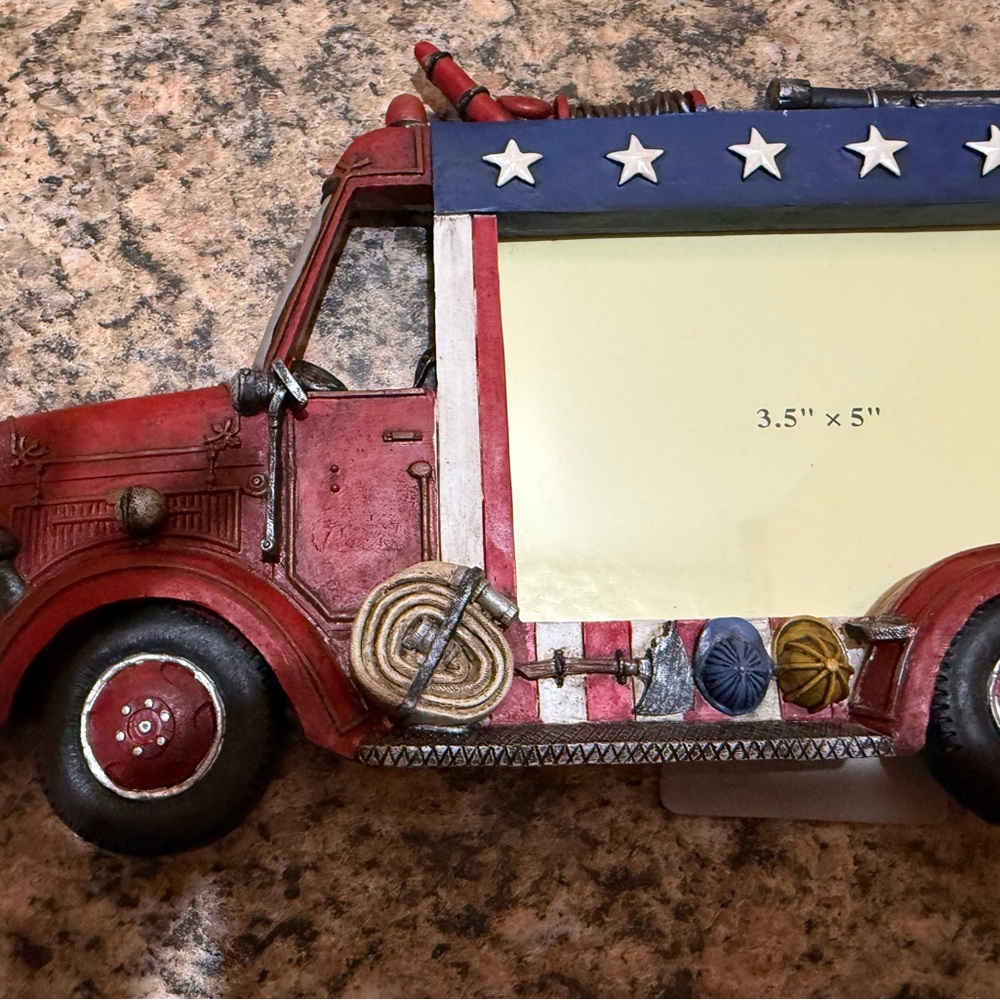 Patriotic Fire Truck Photo Frame - Picture 4 of 4